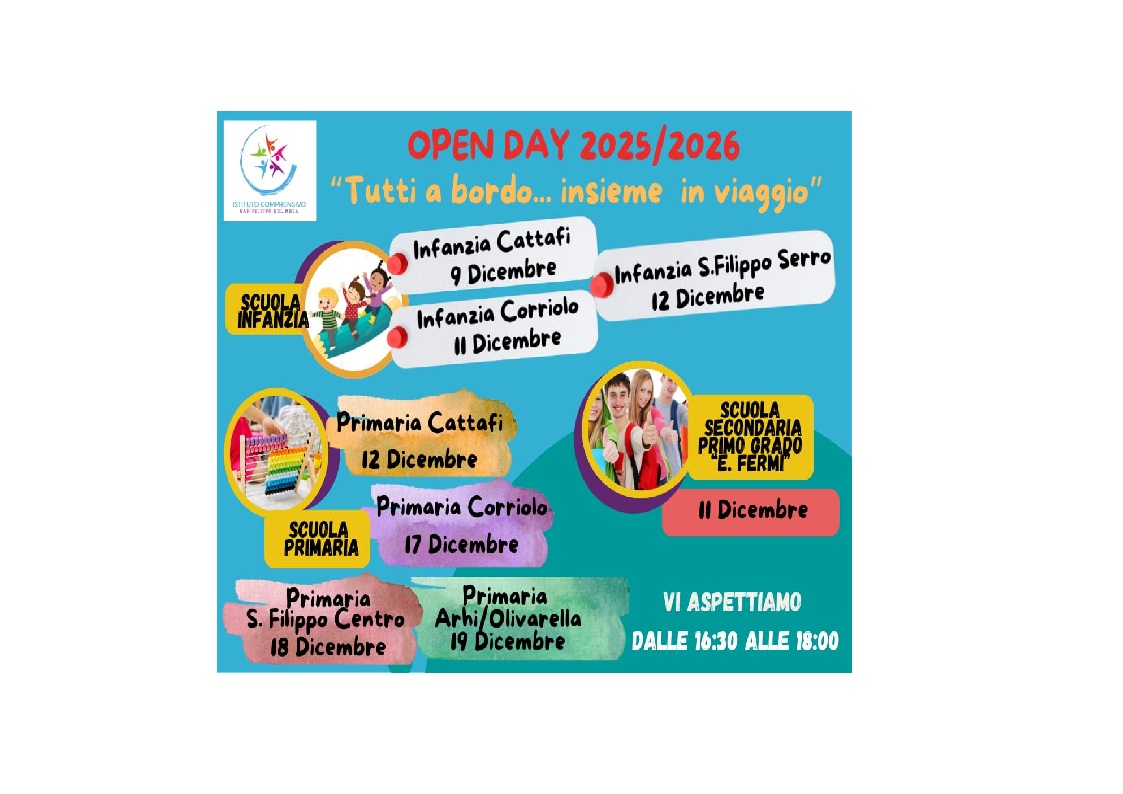 Open Day 2026/2027 – “Tutti a bordo… insieme in viaggio”